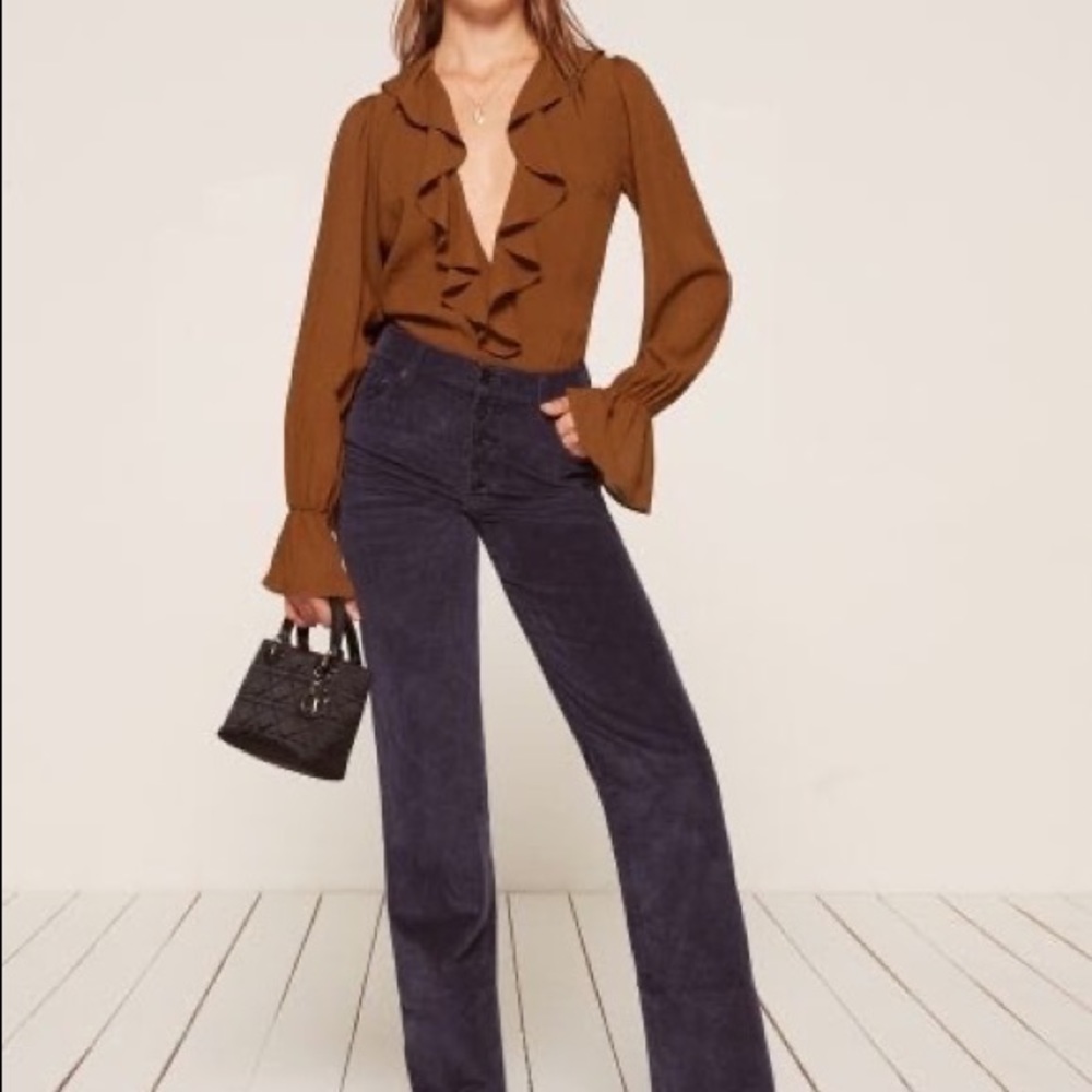 Reformation deep V body suit